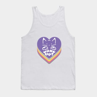 Wake Up! (Cute White Cat Wakes up His Person) Tank Top